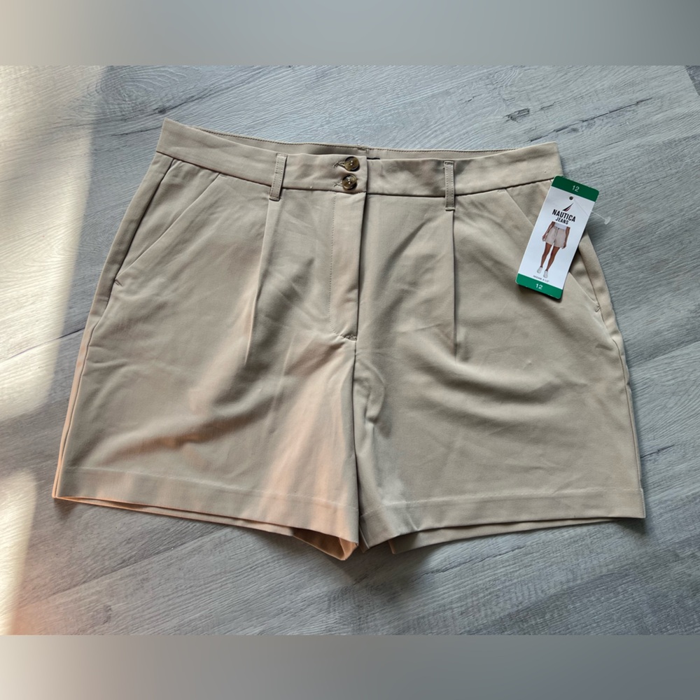 Nautica Women's High Waist Tan Shorts